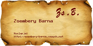 Zsembery Barna névjegykártya
