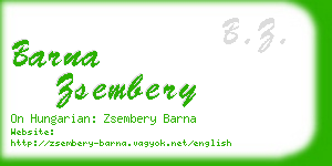 barna zsembery business card